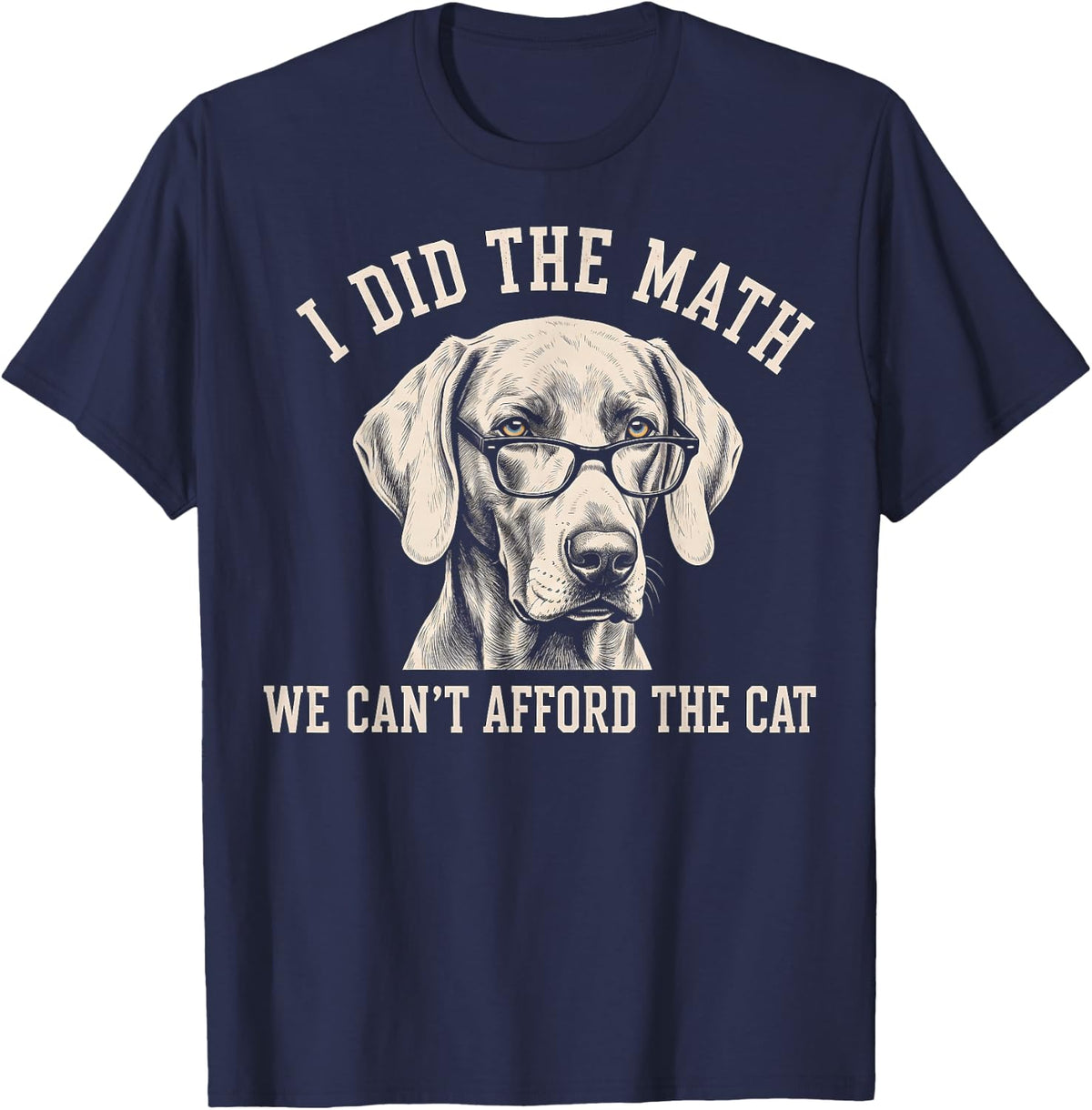 Weimaraner Ban The Cat T-Shirt - Navy Blue