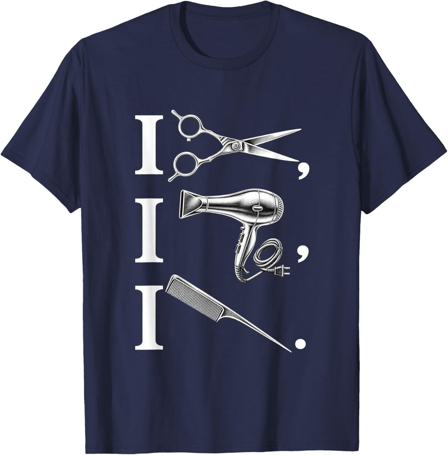 Funny Hairstylist Tools Humor Hairdresser Salon T-Shirt - Navy Blue