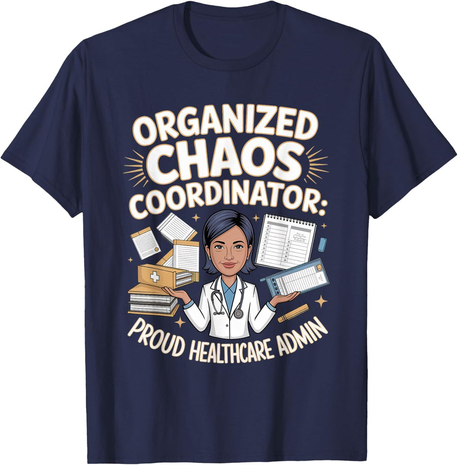 Healthcare Administrator Design For Hospital Management T-Shirt - Navy Blue