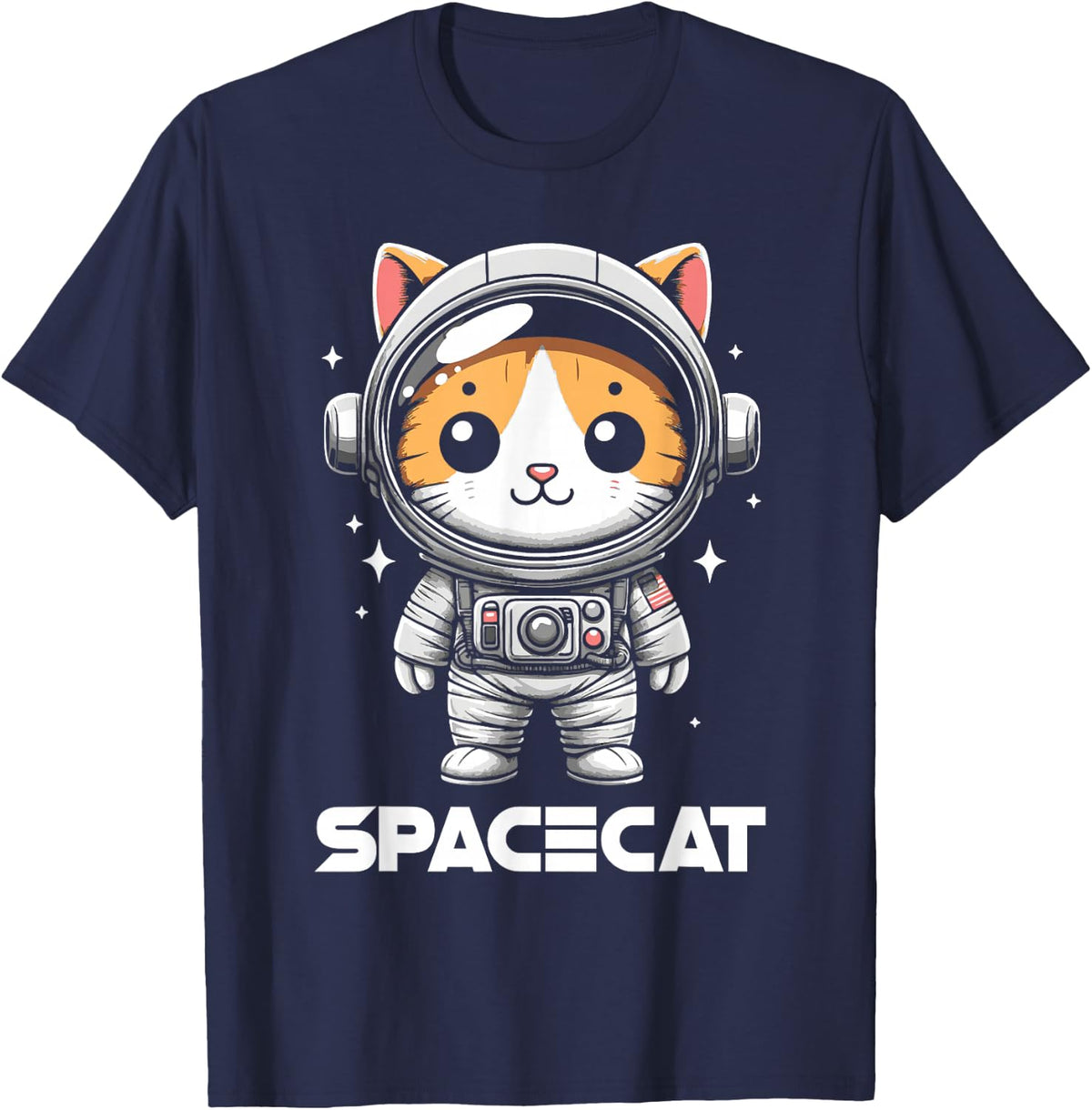 Spacecat Astronaut Cat Kitten Spaceman Cosmonaut T-Shirt - Navy Blue