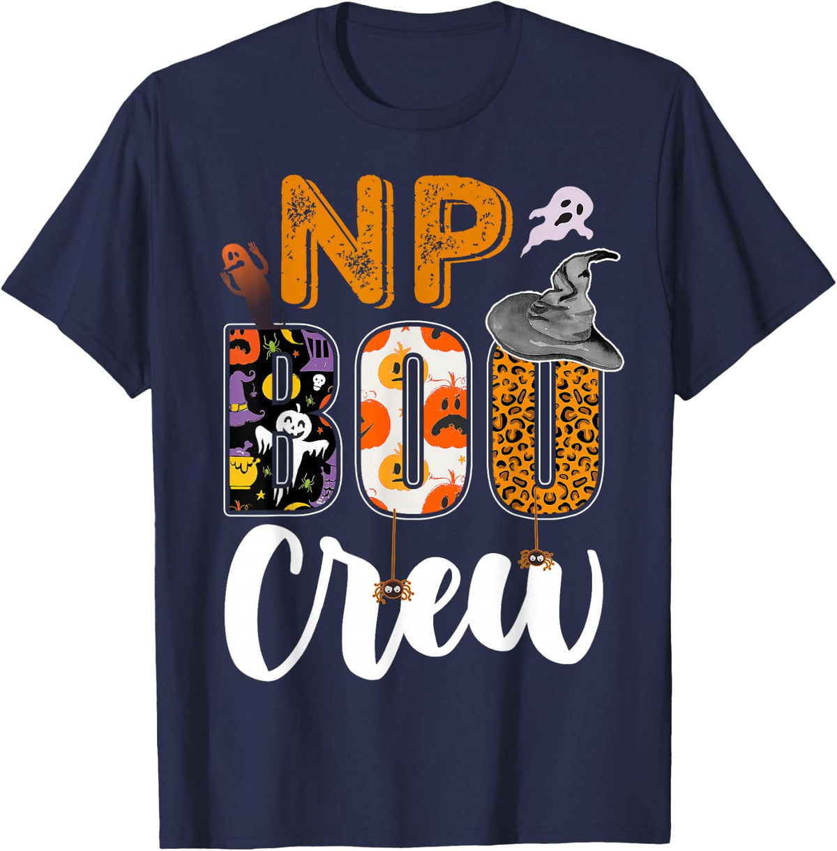 NP Boo Crew Halloween Costume Matching T-Shirt - Navy Blue