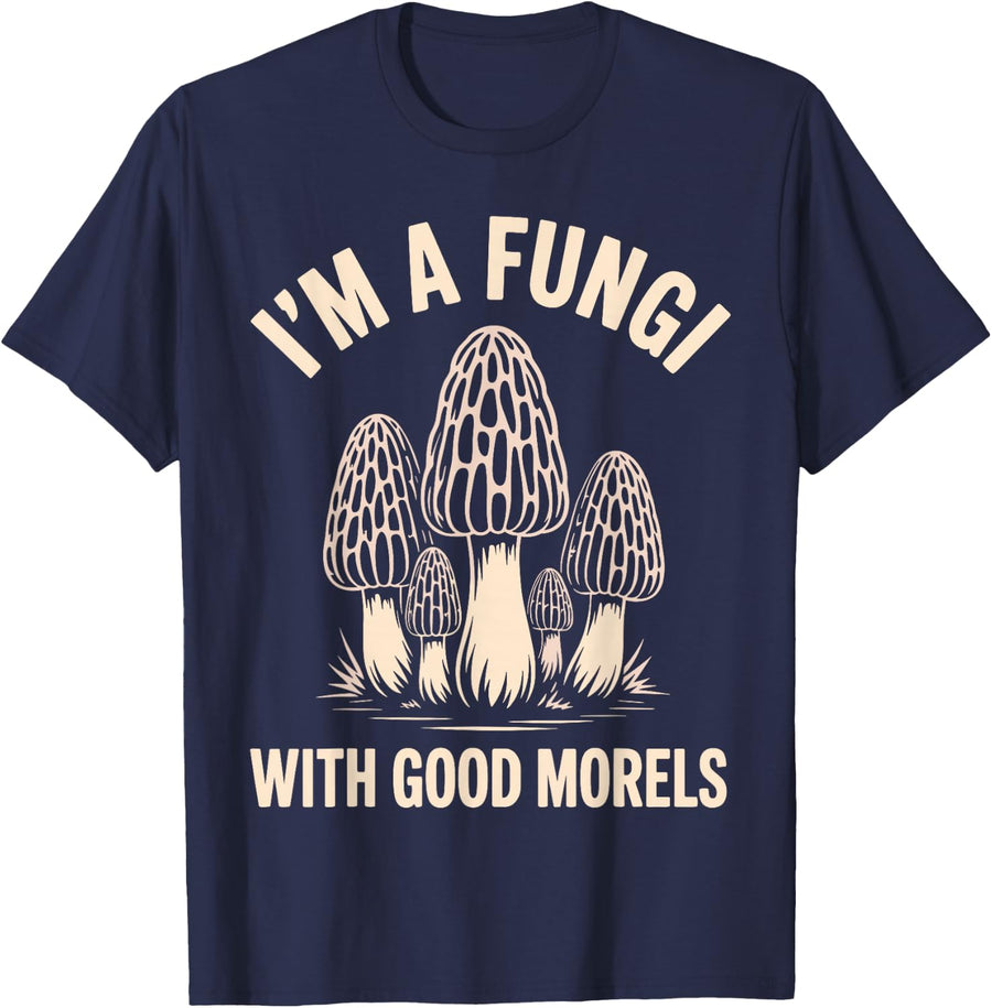 Fungi Art for Men Women Kid Foraging Mycology Mushroom Fungi T-Shirt - Navy Blue