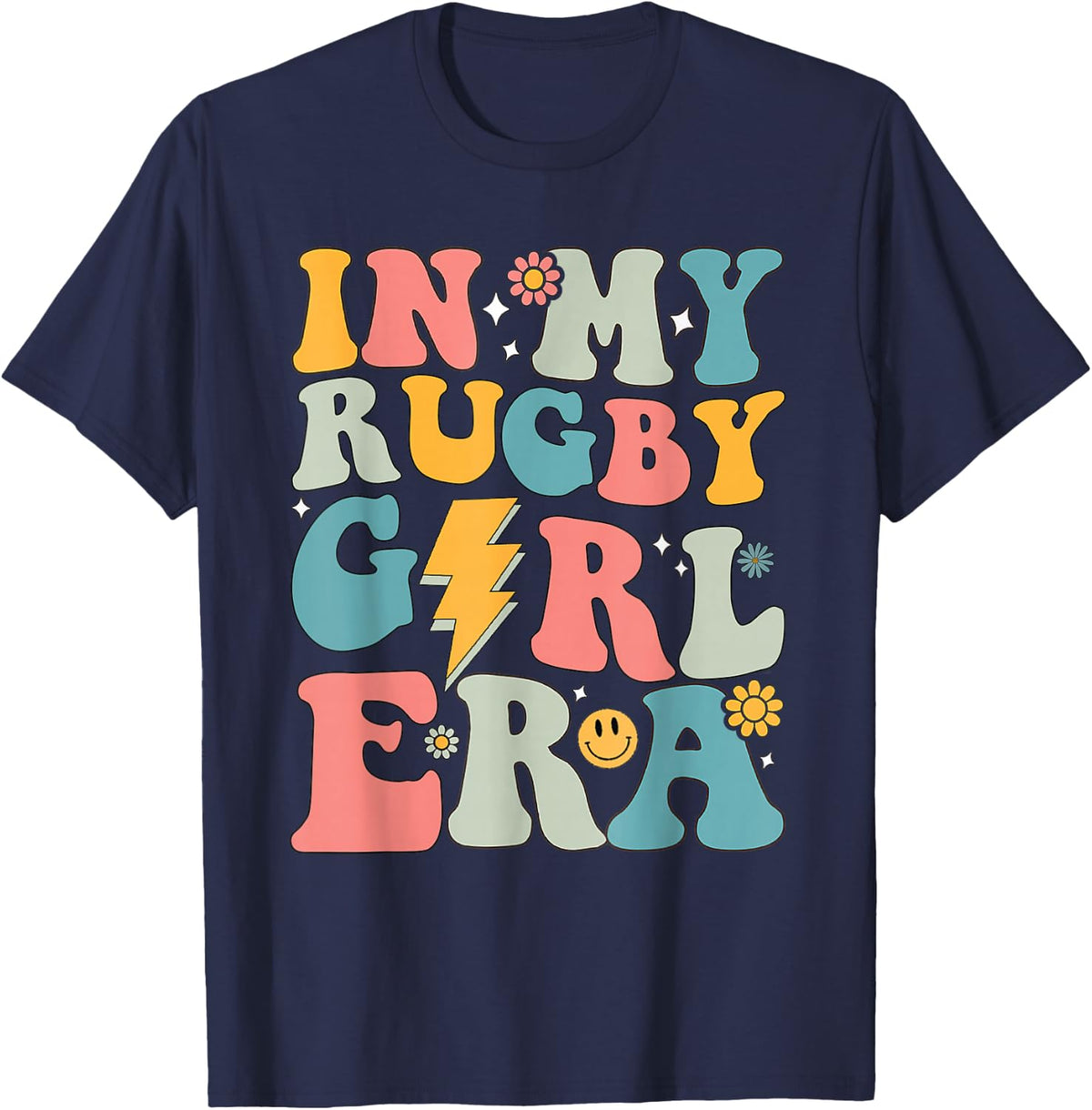 Groovy In My Rugby Girl Era Women T-Shirt - Navy Blue