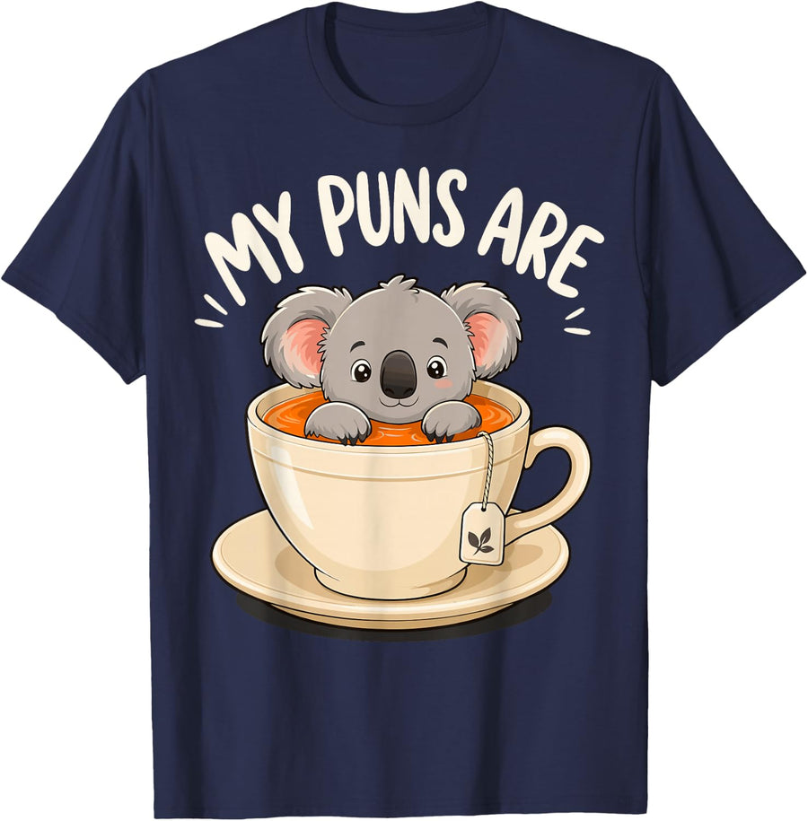 Koala Pun Koala-Tea T-Shirt - Navy Blue