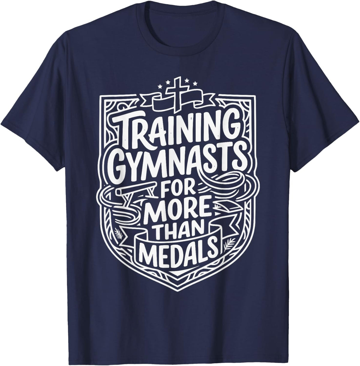 Christian Gymnastics Coach Jesus Christ Tumbling Gymnast T-Shirt - Navy Blue