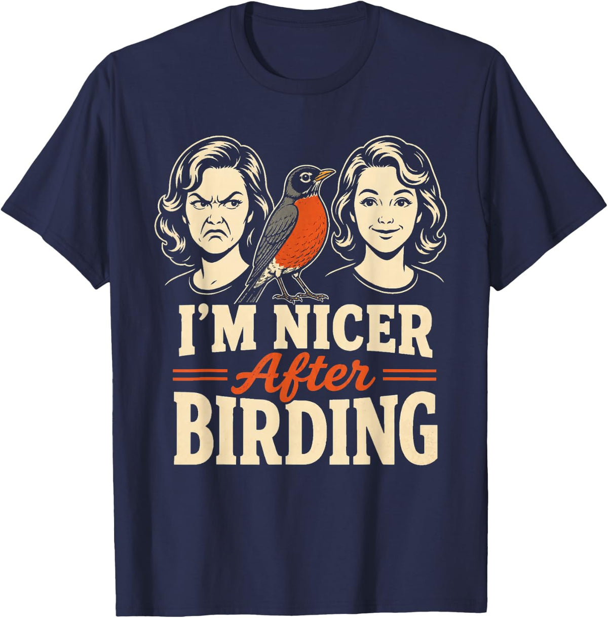 Bird Watching I'm Nicer After Birding T-Shirt - Navy Blue