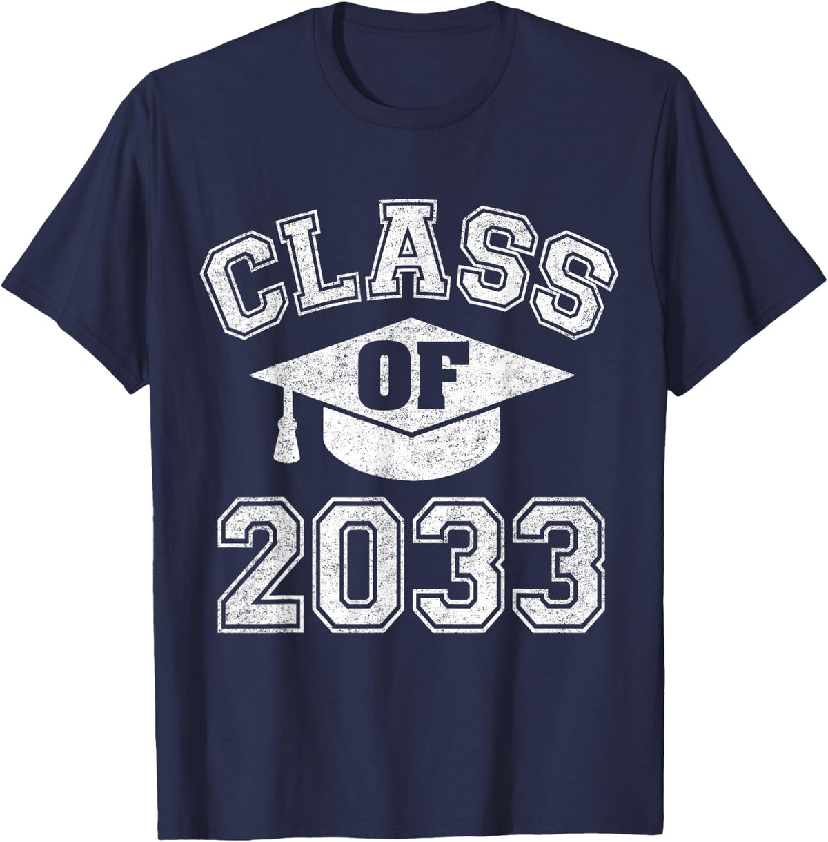Class Of 2033 Grow With Me First Day Of Nursery Gift T-Shirt - Navy Blue
