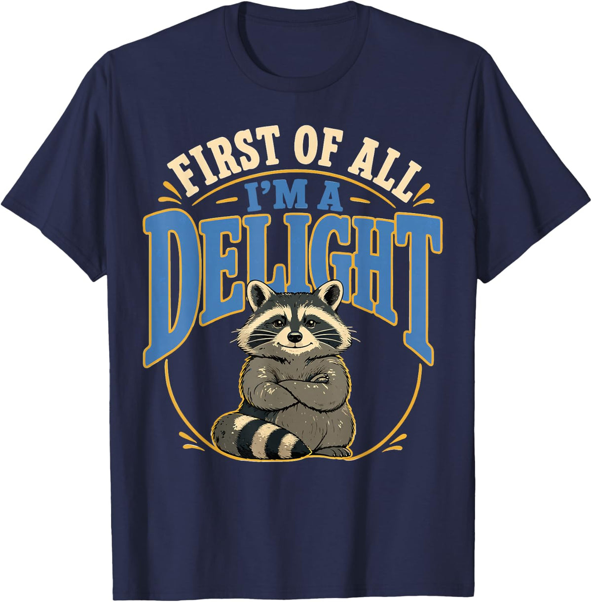 Funny Trash Panda Raccoon T-Shirt - Navy Blue