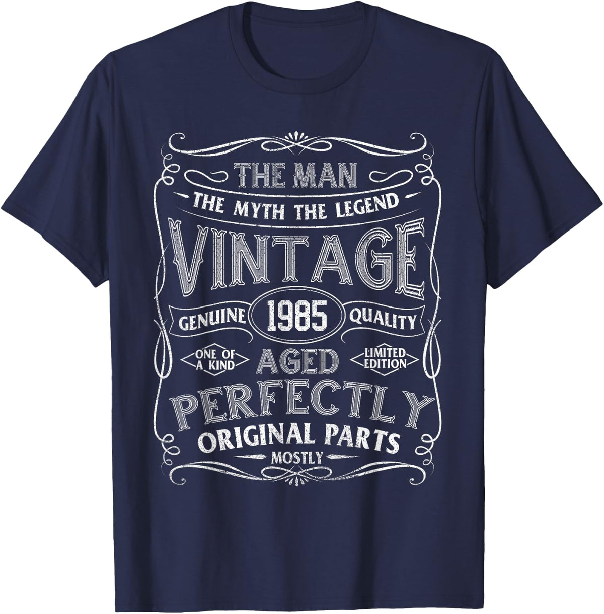 Man Myth Legend Vintage 1985 Birthday T-Shirt - Navy Blue