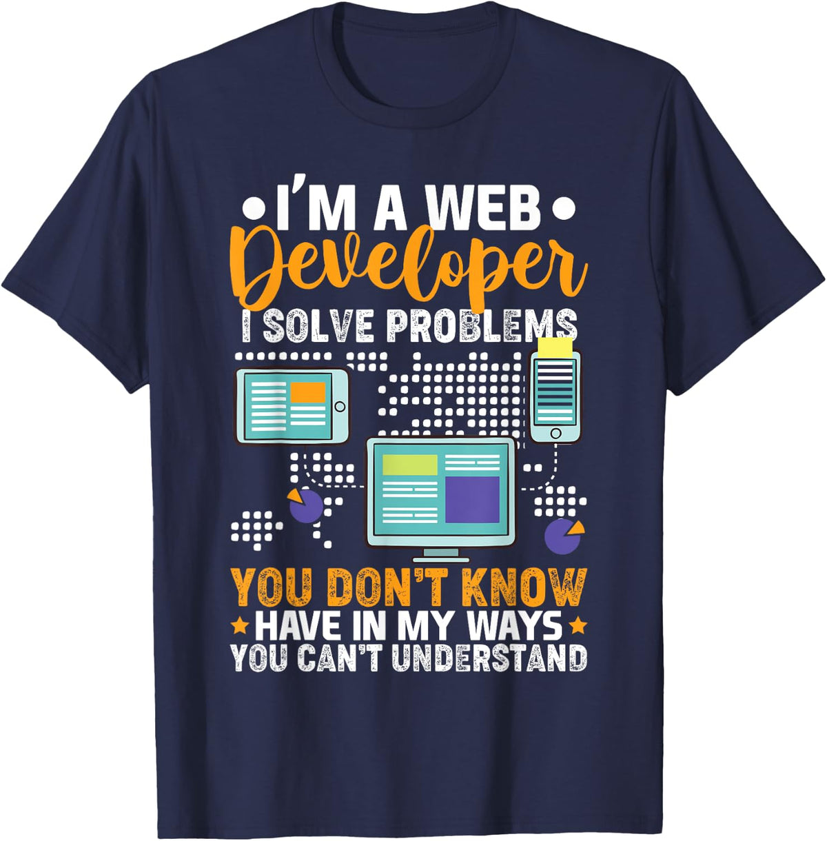 Web Developer Tools App Computer Science Website Technology T-Shirt - Navy Blue