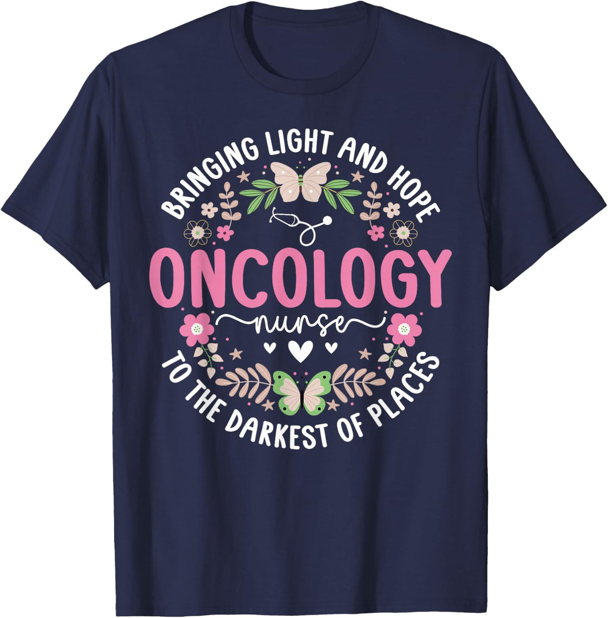 Oncology Nurse Appreciation Oncology Nursing Oncology Nurse T-Shirt - Navy Blue