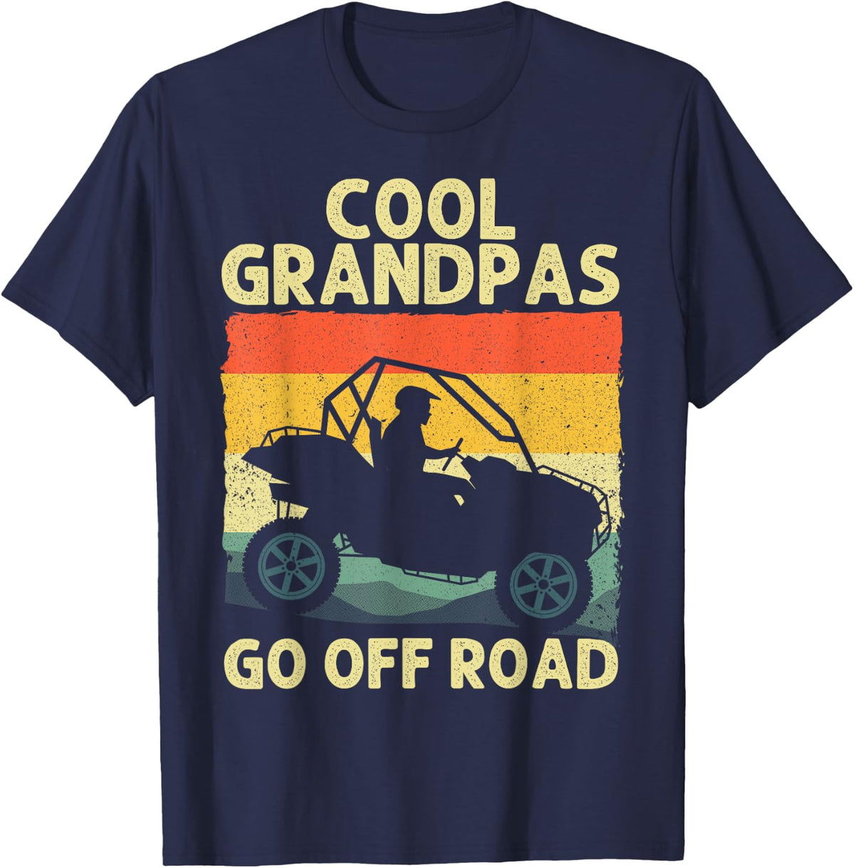 Side By Side Design For Grandpa Men Off Road UTV SxS Riding T-Shirt - Navy Blue