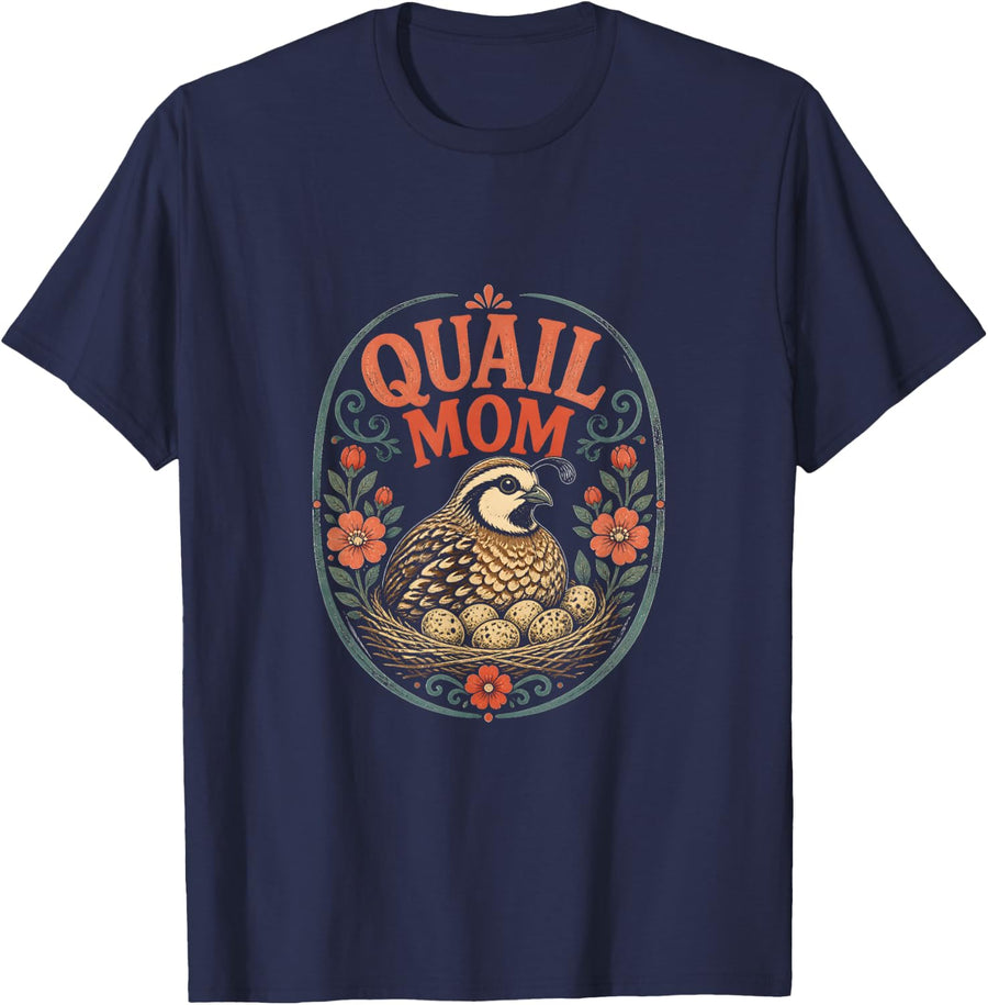 Quail Mom Quail Farmer Backyard Keeper T-Shirt - Navy Blue