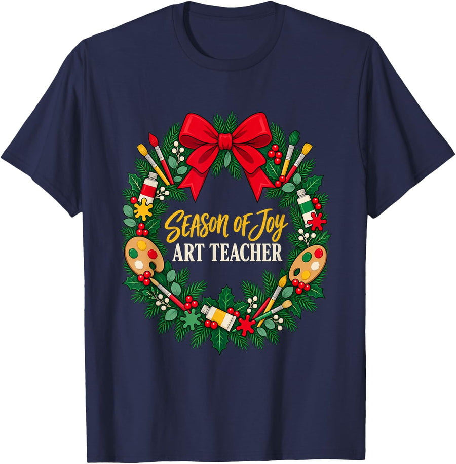 Christmas Art Teacher Christmas Team T-Shirt - Navy Blue