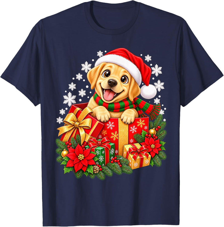 Cute Christmas Koala Santa Hat Winter Holiday T-Shirt - Navy Blue