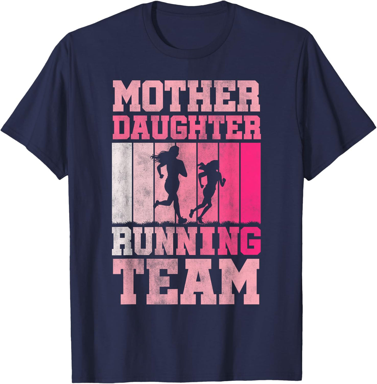 Mother Daughter Running Team - Funny Running Family T-Shirt - Navy Blue