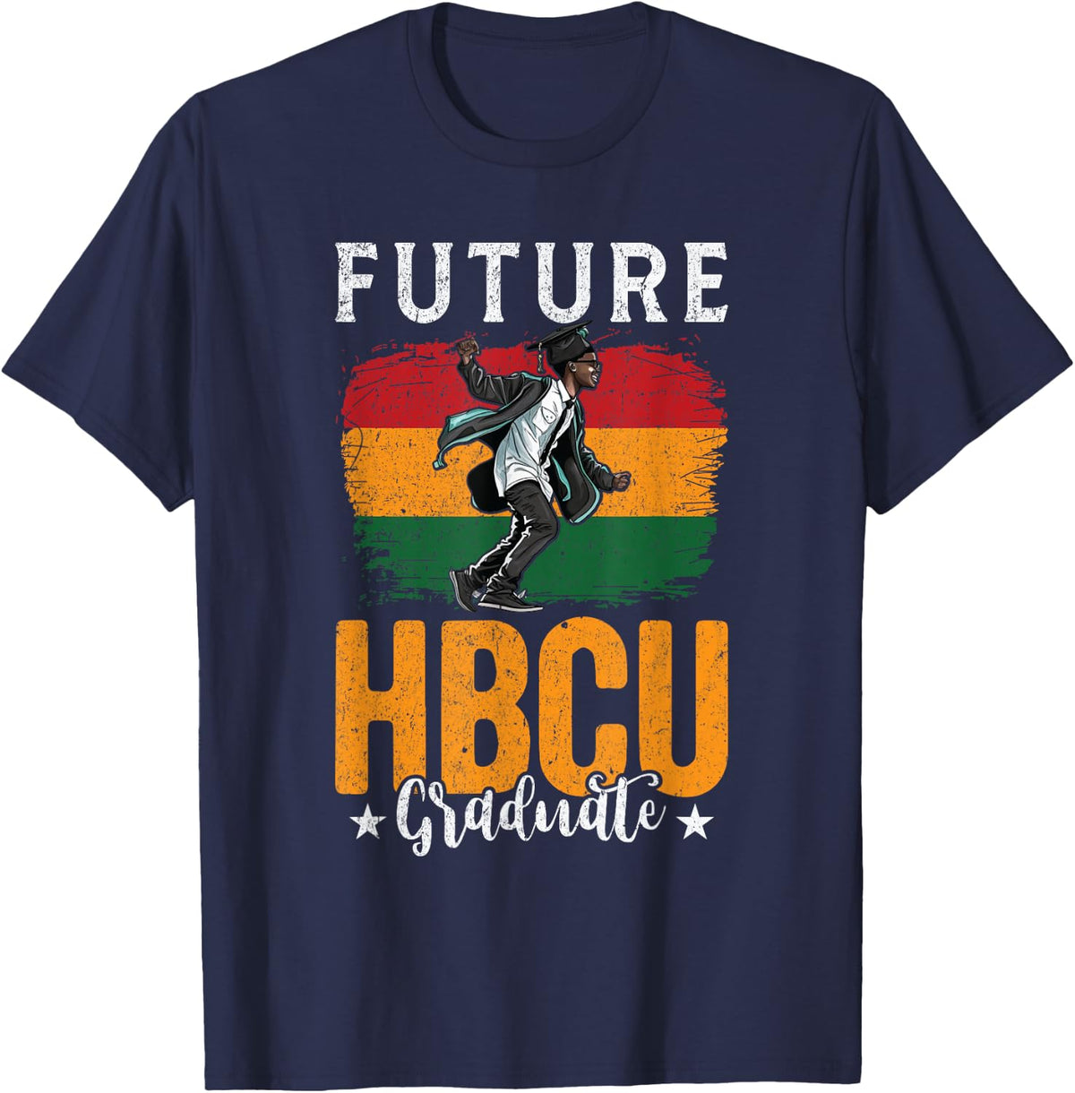 Future HBCU Grad History Black College Youth Black Boy T-Shirt - Navy Blue