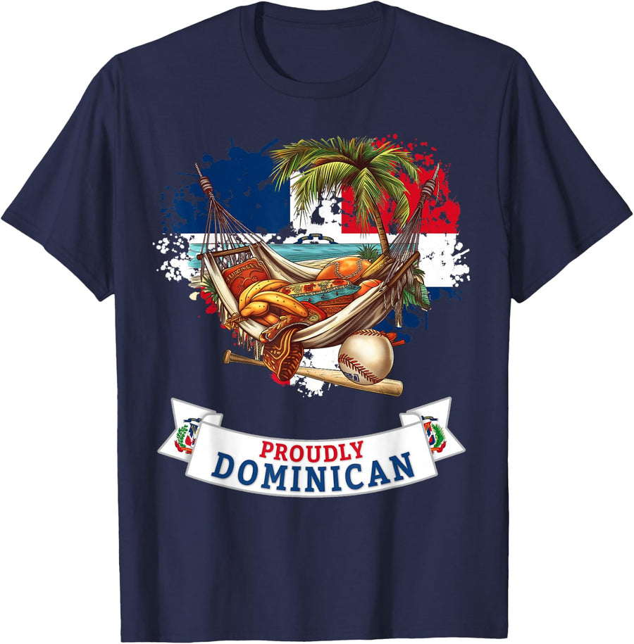 Coat of Arms Republica Dominicana For Kids & Dominican Flag T-Shirt - Navy Blue