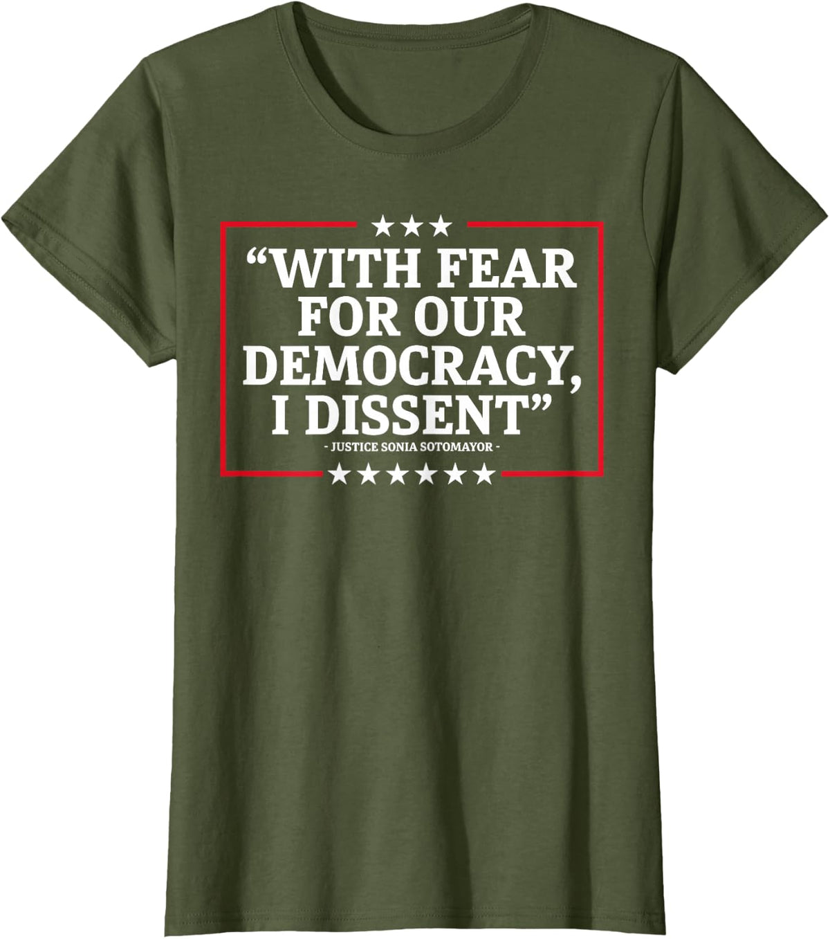 Aus Angst um unsere Democracy bin ich anderMeinung T-Shirt - Olive Green