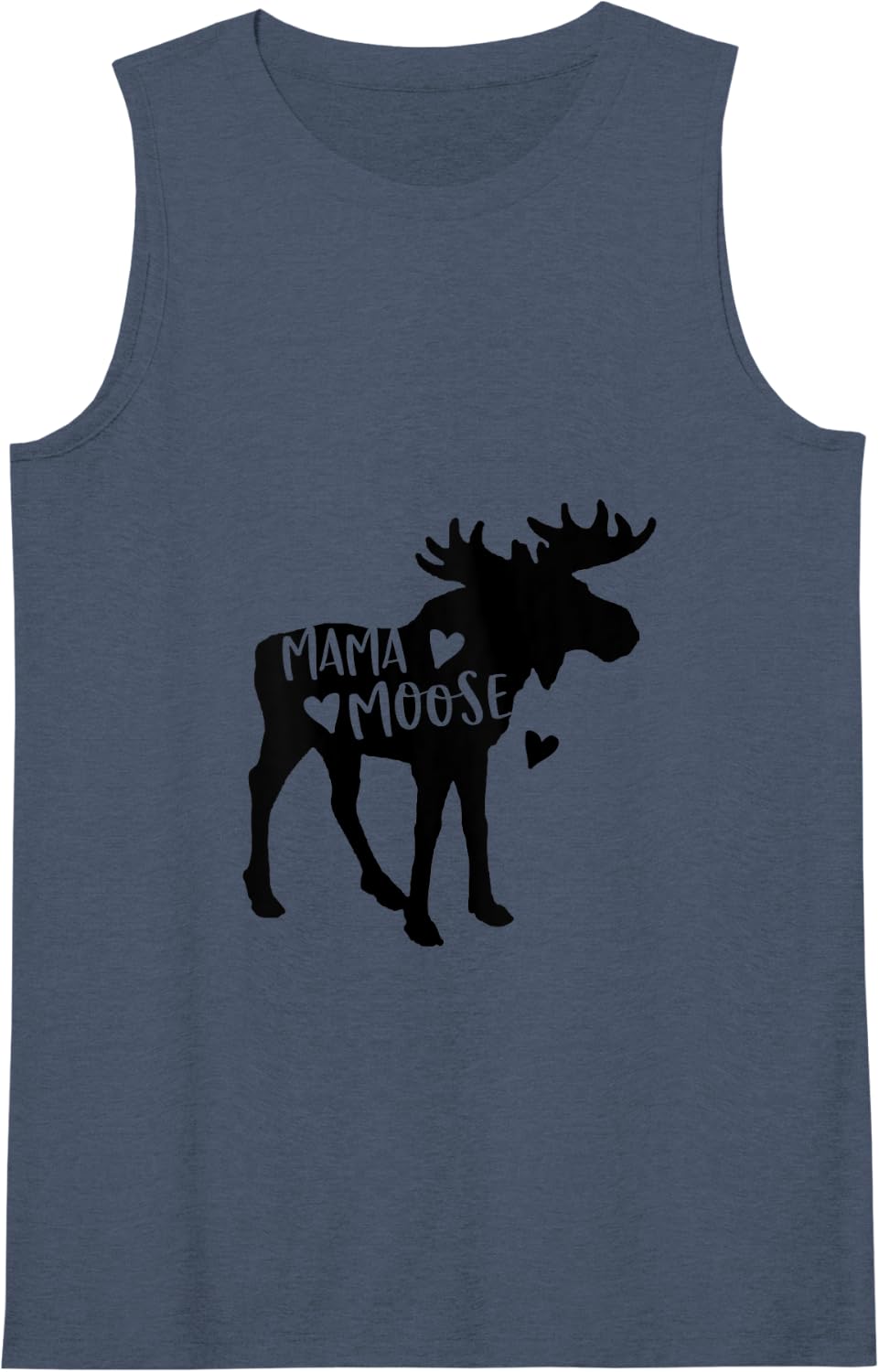 Womens Mama Moose Design Cute Moose Mom Woodland Animal Lover Gift Tank Top - Navy Blue