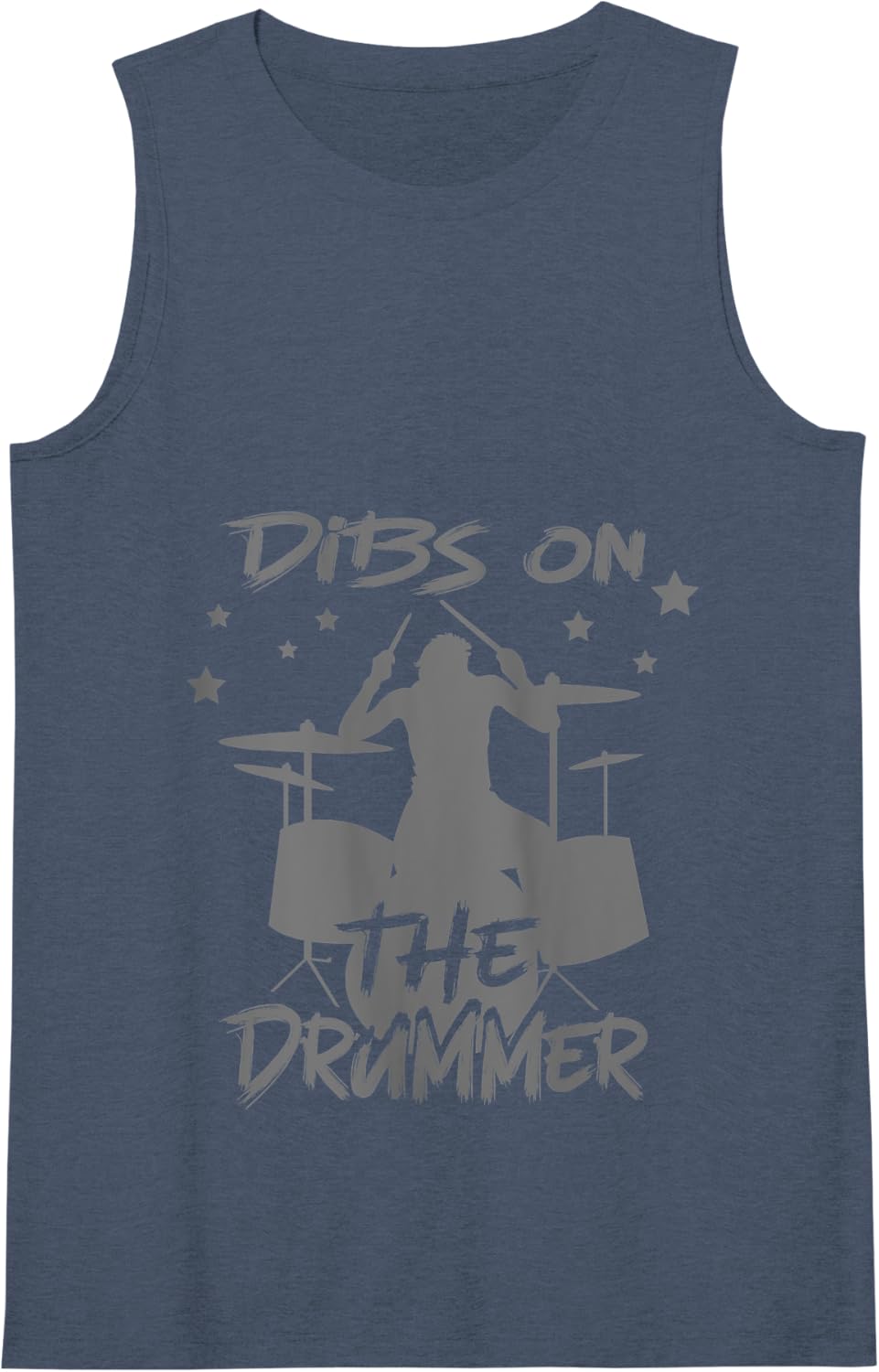 Womens Funny Music Dibs On The Drummer Drums Tank Top - Navy Blue