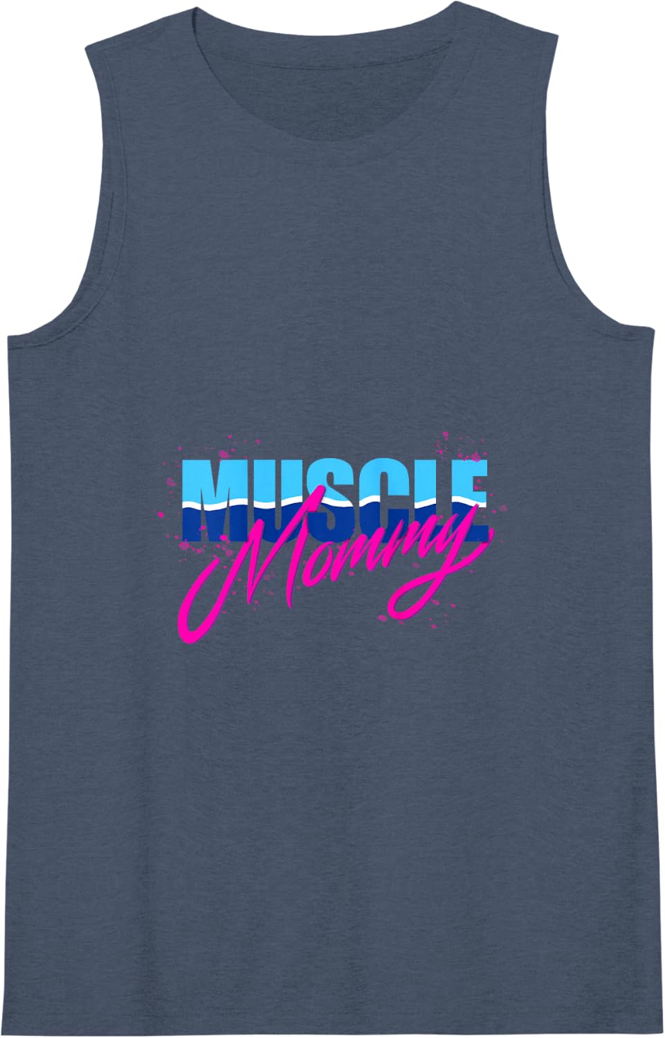 Womens Muscle mommy Tank Top - Navy Blue