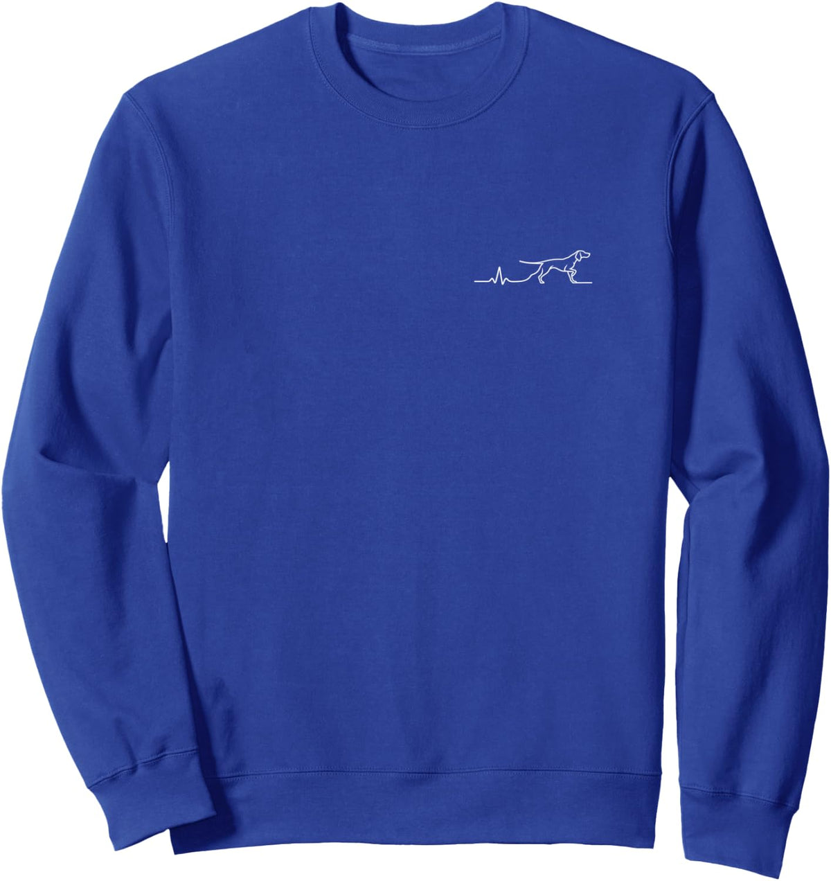 Vizsla Heartbeat Minimalist Dog Lover Design Sweatshirt - Adult Unisex Royal Blue