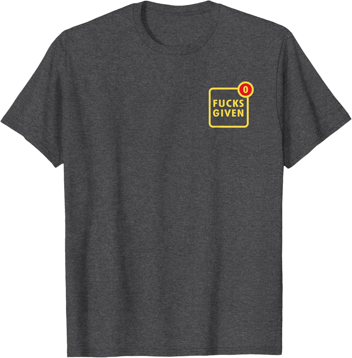 Fucks Given 0 App Notification Badge T-Shirt - Dark Heather Grey