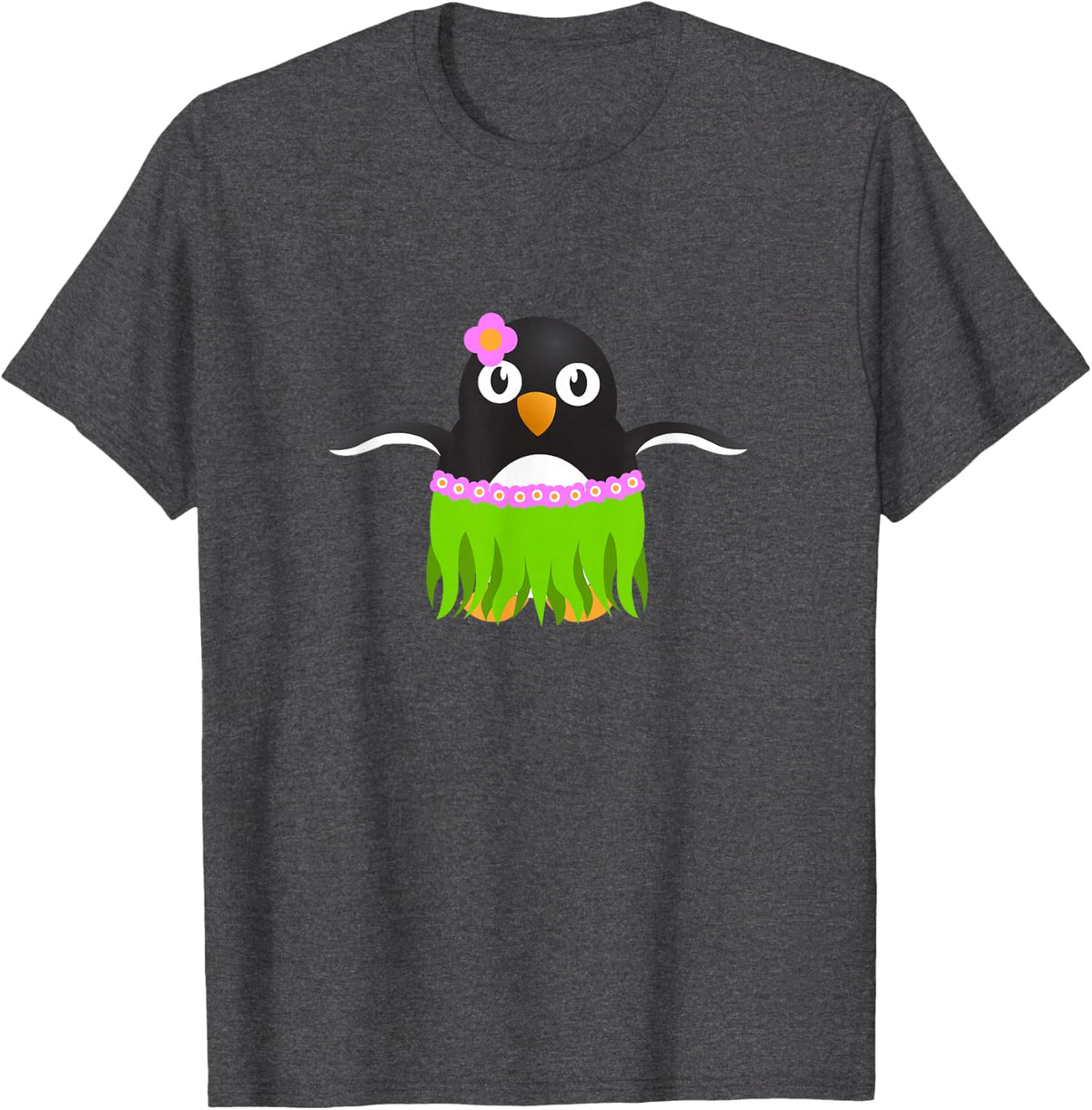 Hawaiian Hula Cute Tropical Luau Summer Beach Party T-Shirt - Dark Heather Grey