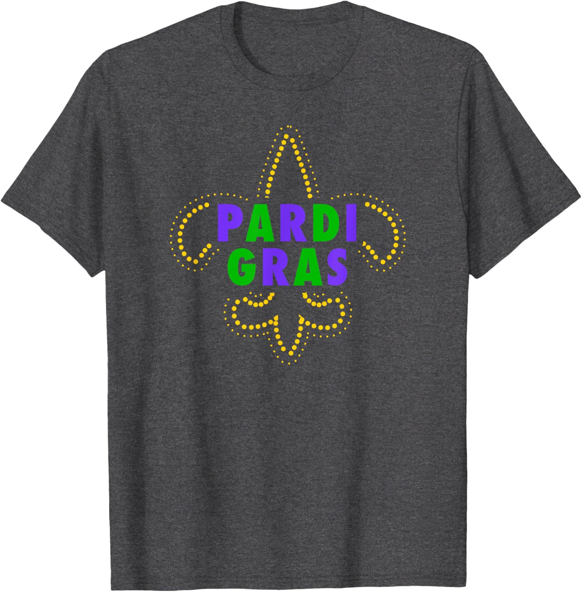 Pardi Gras Mardi Gras Beads Symbol T-Shirt - Dark Heather Grey