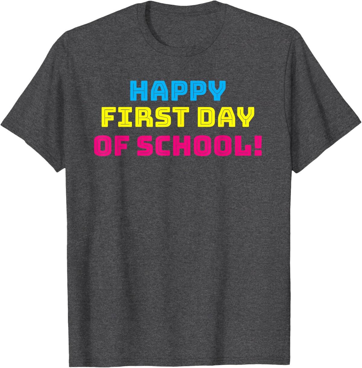 Happy First Day of School Vintage Classroom Student Teacher T-Shirt - Dark Heather Grey