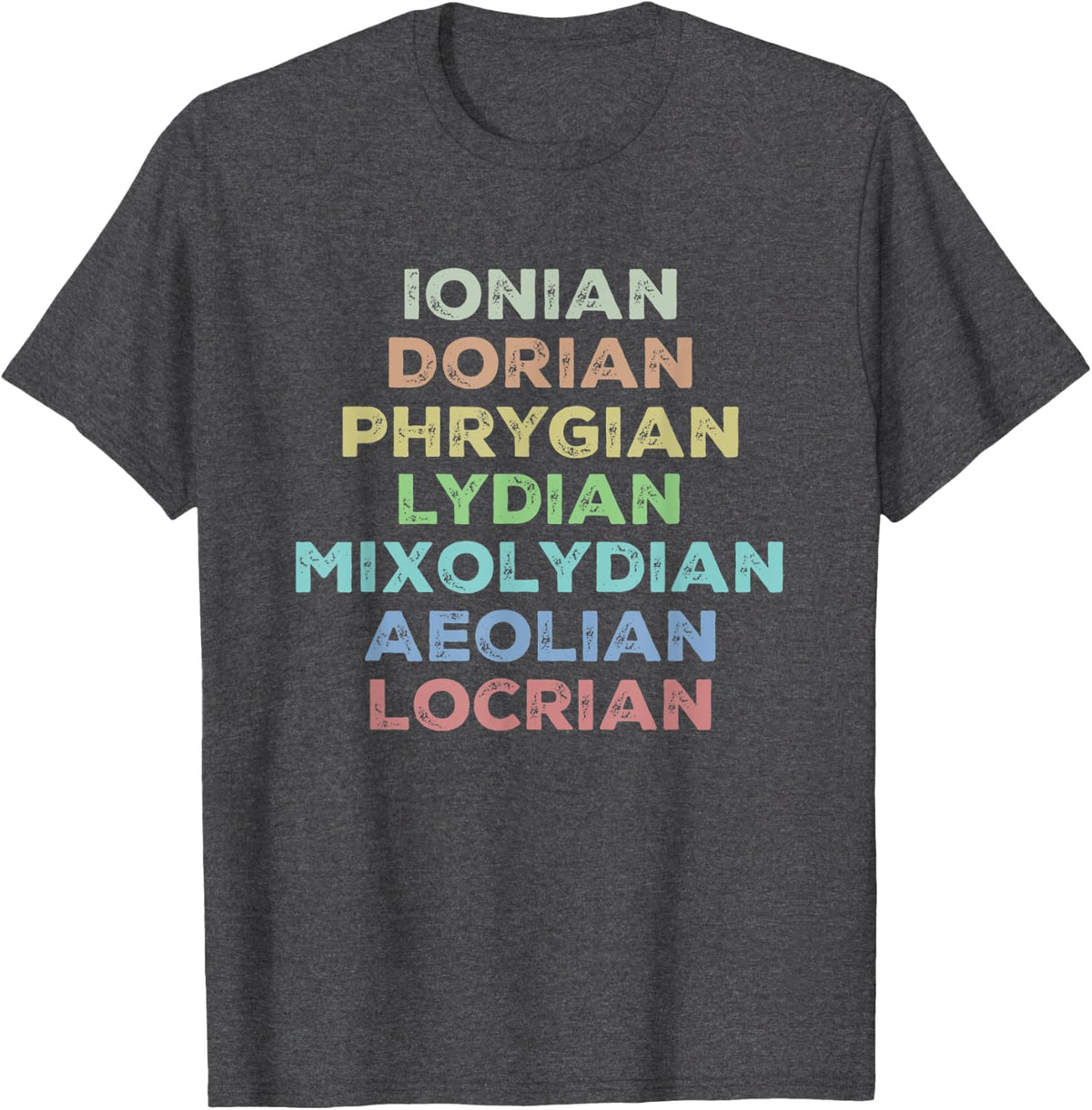 Classical Music Greek Modes Musician Theory Study Scales T-Shirt - Dark Heather Grey