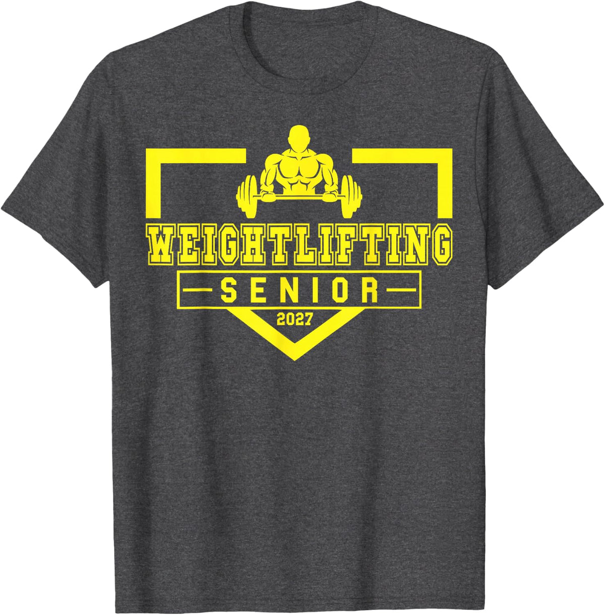 Weightlifting Senior Night Weightlifting 2027 Graduation 20 T-Shirt - Dark Heather Grey