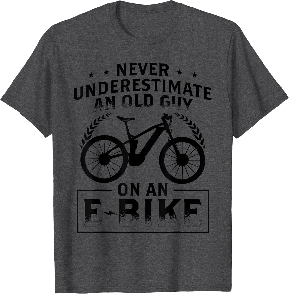 Ebike Bicycle E-Bike Mountain Bikers T-Shirt - Dark Heather Grey