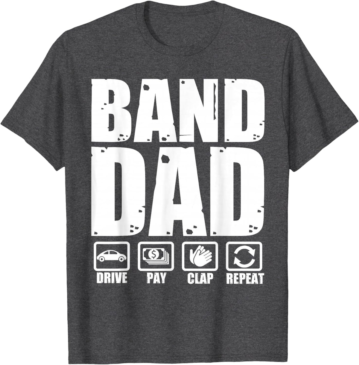 Funny Marching Band Dad Father Humour Father's Day T-Shirt - Dark Heather Grey