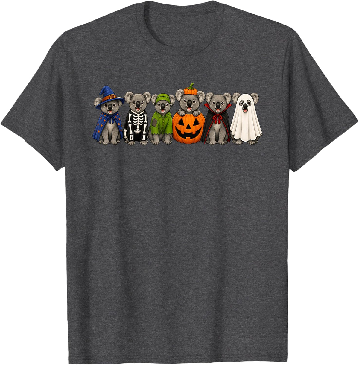 Cute Halloween Koalas Costume Squad Spooky Koala Bear T-Shirt - Dark Heather Grey