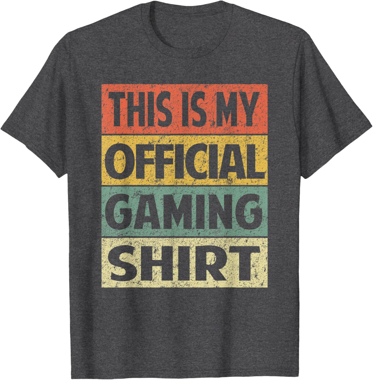 Funny Gamer Gift Shirt Retro This Is My Official Gaming T-Shirt - Dark Heather Grey