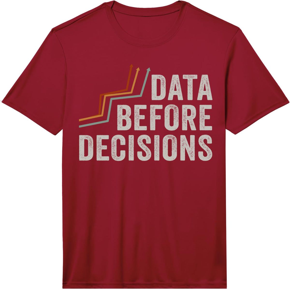 Mens Analytical Thinking Data Before Decisions Performance T-Shirt - Red