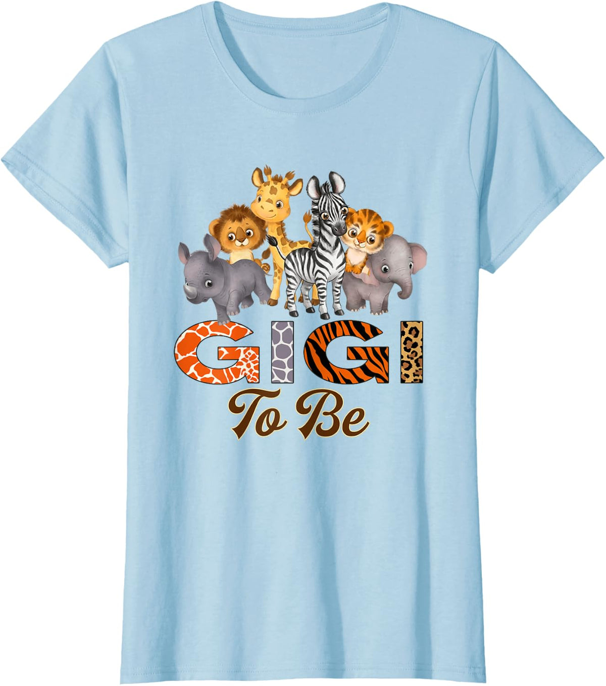 Gigi to Be Safari Jungle 1st Birthday T-Shirt - Baby Blue