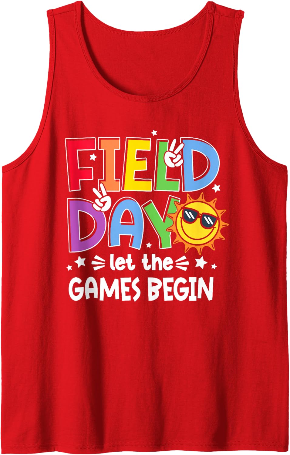 Let The Games Begin Field Day School Teachers Boys Girls Kid Sleeveless Tank Top - Red
