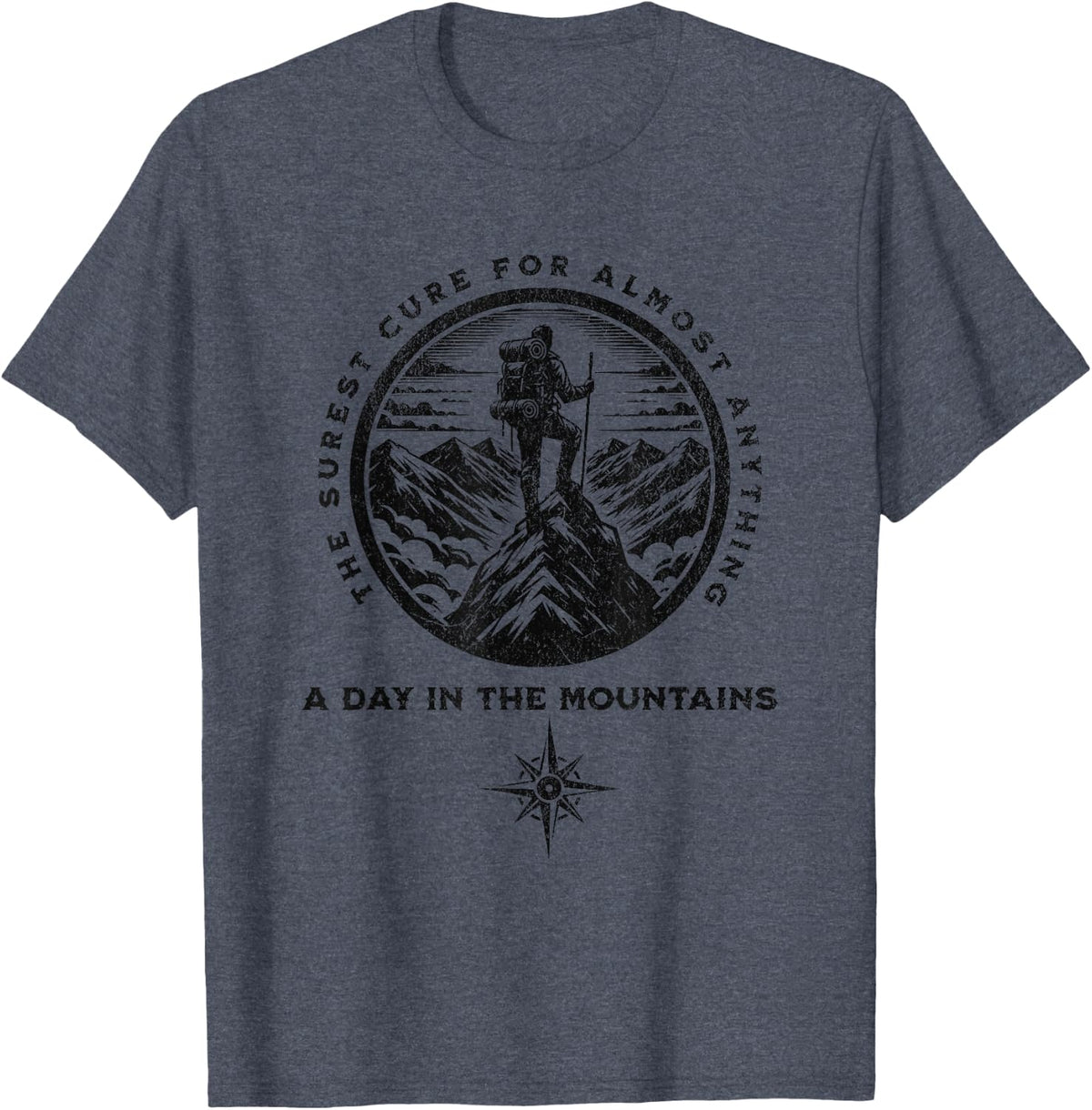 A Day in the Mountains - for women, men and kids Cool Hiking T-Shirt - Heather Blue