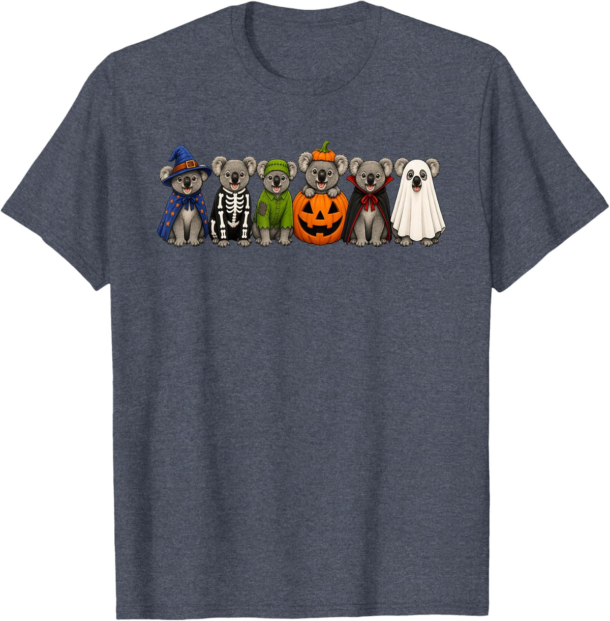 Cute Halloween Koalas Costume Squad Spooky Koala Bear T-Shirt - Heather Blue