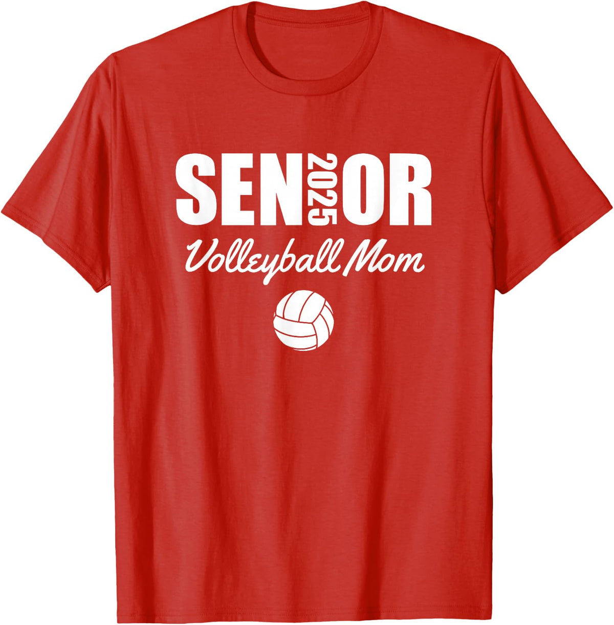 2025 Senior Volleyball Mom Volleyball Team Parent Helper T-Shirt - Red
