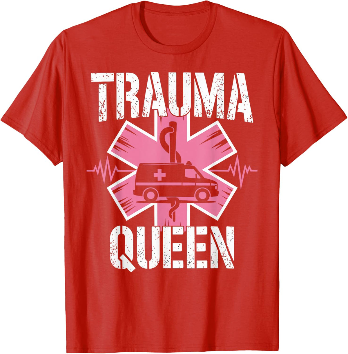 EMT Paramedic Women Trauma Queen T-Shirt - Red