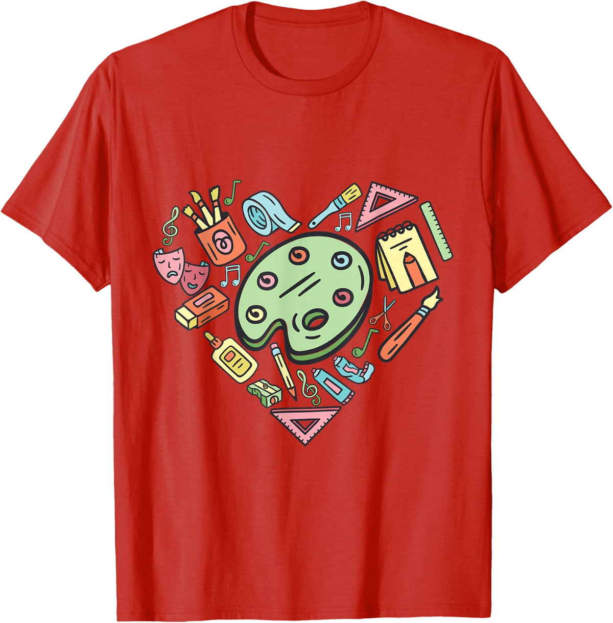 I Love Art Design for Artists Painter Art Teachers Art Lover T-Shirt - Red