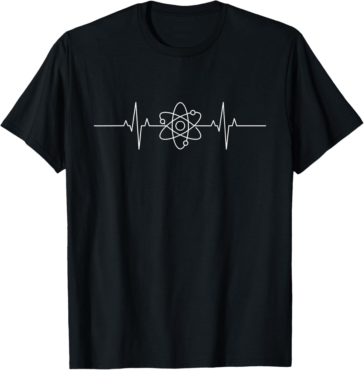 Physics Atom Heartbeat T-Shirt - Black