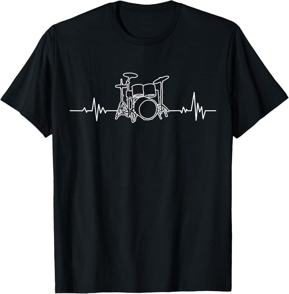 Drummer Heartbeat Drummer Musician Drummer Girl T-Shirt - Black