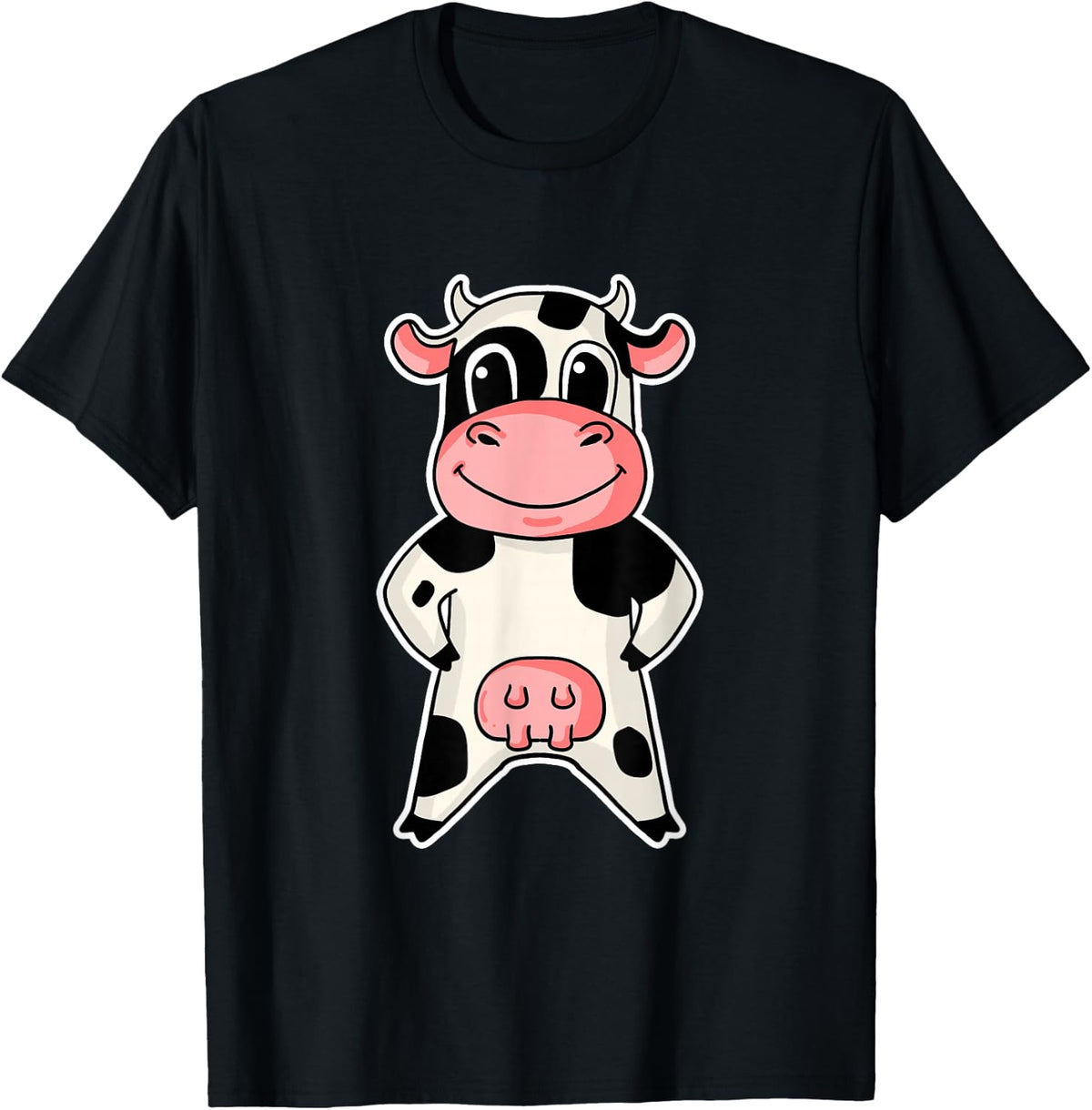 Cute Cow - Cute Cow - Cow Lover T-Shirt - Black