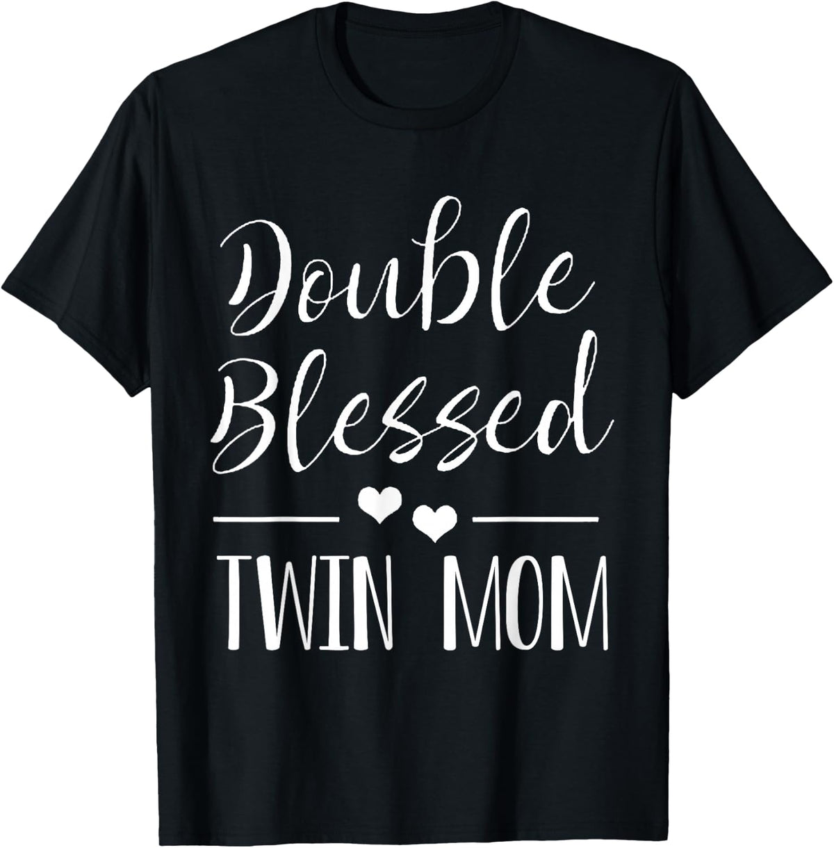 Womens Twin Mama Twin Mom to Be Pregnancy Announcement T-Shirt - Black