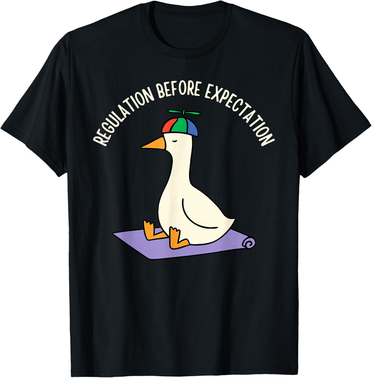 Regulation Before Expectation Goose ABA Therapy SPED Teacher T-Shirt - Black
